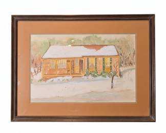 Original Watercolor House Portrait 