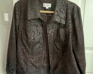 Erin London Brown Reptile Print Jacket