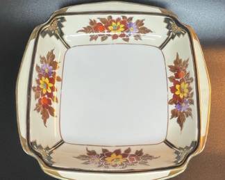Vintage Noritake Hand-Painted Floral Square Dish