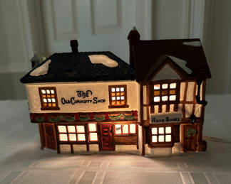 Lot 56: Dickens Village Old Curiosity Shop with Rare Books storefront