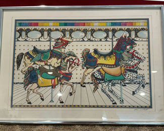 Lot 174: Framed John Westcott Carousel Horse Print