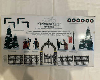 Lot 114: Heritage Village Holiday Trimming Accessory Set The Christmas Carol Revisited
