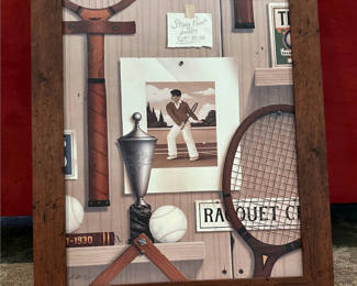 Lot 193: Framed sports memorabilia collage