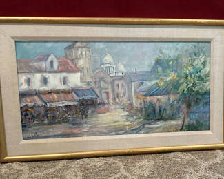 Lot 191: Framed impressionist city street scene
