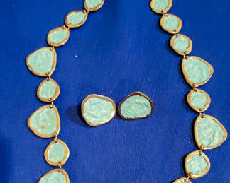Lot 26: Jewelry #5 | Verdigris Necklace & matching Earrings