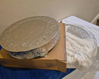 Lot 126: One Ornate Silver 22" Round Cake Stand