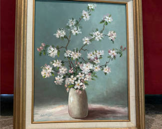 Lot 190: Apple Blossoms in a Vase Signed by DiMaggio