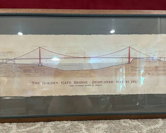 Lot 179: Framed Golden Gate Bridge print from the Famous Bridges series