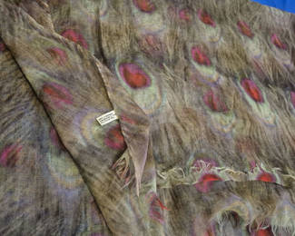 Lot 102: Cashmere Scarf With Peacock Feather Pattern