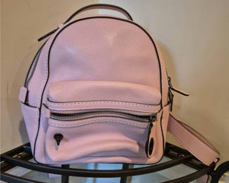 Lot 10: Coach pink pebble-leather mini backpack