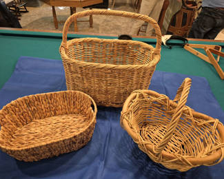Lot 123: Set of three wicker baskets
