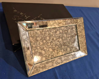 Lot 161: Silver and Black Glass Tray