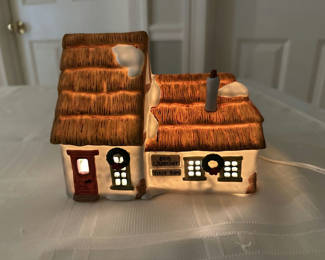 Lot 55: Dickens Village Cottage: Bob Cratchit and Tiny Tim