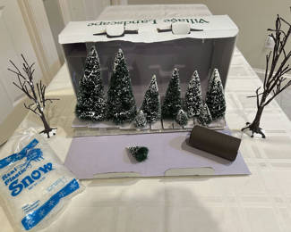 Lot 112: Village Landscape 14-Piece Snowy Trees