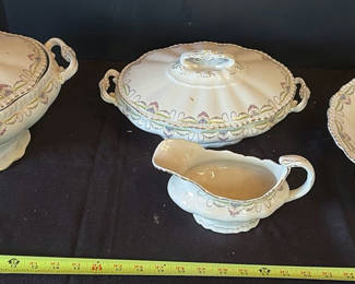 Lot 13: Vintage John Maddock & Sons Celadon Tureen and Serving Set