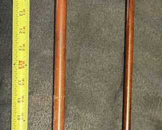 Lot 88: Two wooden swagger sticks with Canadian Corps of Engineers insignia