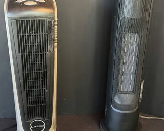 Lot 8: Two Lasko tower-style electric space heaters