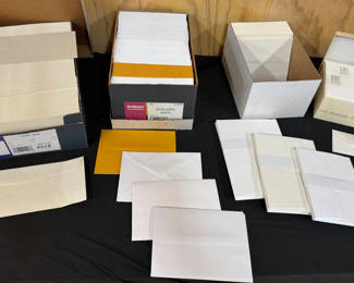 Lot 103: Assorted envelopes and blank notecards in boxes