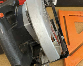 Lot 89: 7 1/4” Skilsaw And a Standard Truck Box for Tool Storage