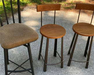 Lot 129: Wooden and Fabric Counter Stools