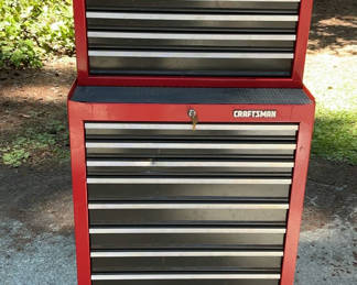 Lot 8: Craftsman Two Piece Rolling Tool Chest With Keys