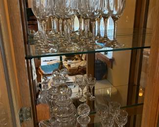 Large selection of fine crystal and glassware.