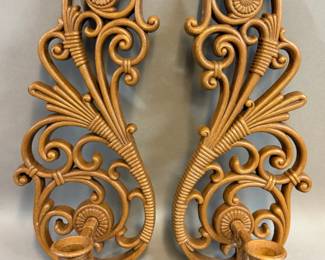VINTAGE SYROCO HOMCO WALL SCONCE SET