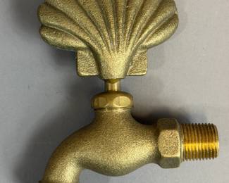 BRASS SCALLOP SEA SHELL HOSE FAUCET SPIGOT
