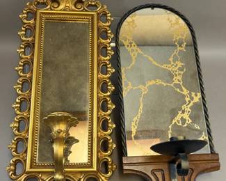 VINTAGE MIRRORED WALL SCONCES DART HOMCO