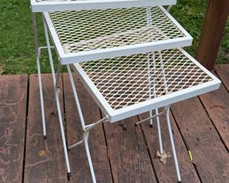 VINTAGE WROUGHT IRON NESTING TABLES