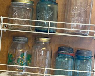CANNING JARS AND JAR ORGANIZER RACK