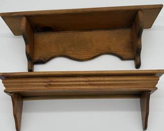 VTG RUSTIC WOODEN WALL SHELVES W DRAWER