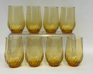 VINTAGE REGAL AMBER TUMBLERS BY ANCHOR HOCKING