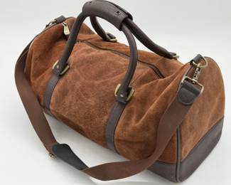 FAUX SUEDE DUFFEL BAG