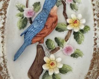 VTG NORLEANS TAIWAN OVAL PORCELAIN 3D WALL PLAQUES