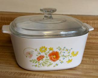CORNING WARE 3L WILDFLOWER CASSEROLE DISH W LID