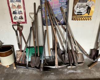 3 generations of yard equipment and don’t miss all of the vintage posters!