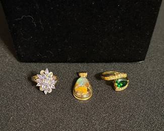 14 Karat Gold Rings And Pendant