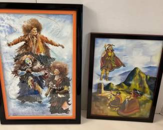 Peruvian Art Signed And Framed