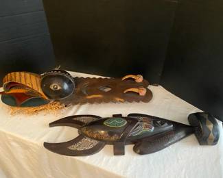 Two Hand carved Wooden Masks From Africa