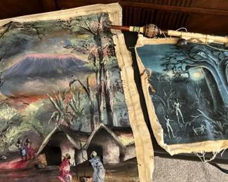 Two Original African Paintings On Canvas Signed By Artist