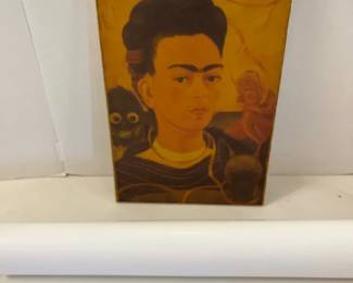 Print Of Frida Kahlos Self Portrait With Small Monkey And Same Poster