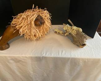 Lion And Leopards African Art