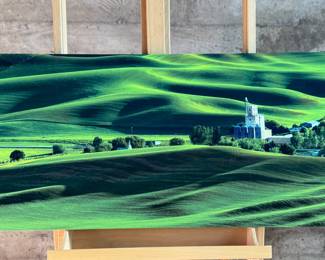 “Palouse Hills”, a limited edition photographic print on metal by master photographer, Scott Rubey. Edition 2/250, signed lower right, and measures, 18” H x 45” W.