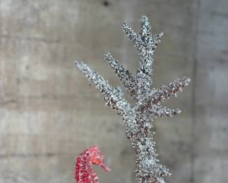 “Seahorse on Staghorn Coral”, an original limited edition sculpture by listed artist, Clarita Brinkerhoff. 6,252 pieces of Swarovski crystals, cast polished rhodium plated on a granite base. Edition 48/150, signed, and measures, 21.5” H x 11” W x 7.5” D.
