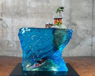 “Vintage Treasure”, an original mixed media sculpture by listed artist, Steve Barton. Edition 73/195, artist signed on the back, in excellent condition, and measures on plinth, 15” H x 12” W x 8” D.