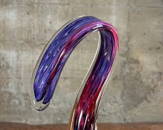 This lot features an original glass sculpture by listed artist, Scott Hartley. Signed as shown in photos and measures, 17.5” H x 12” W.