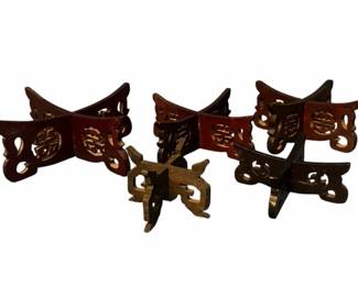 Vintage Chinese Wooden Bowl Stands
