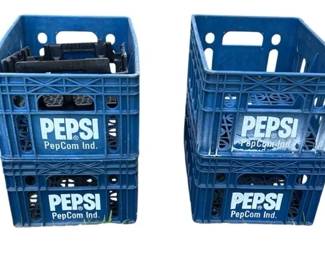Vintage Blue Plastic Pepsi PepCom Crates