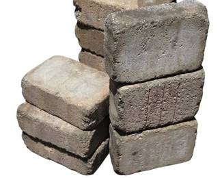 Lot of 10 Tumbled Concrete Landscape Wall Blocks Edgers